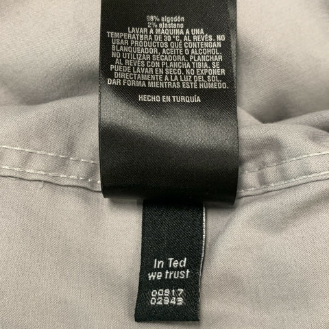 TED BAKER Size L Grey Cotton Elastane Long Sleeve Shirt