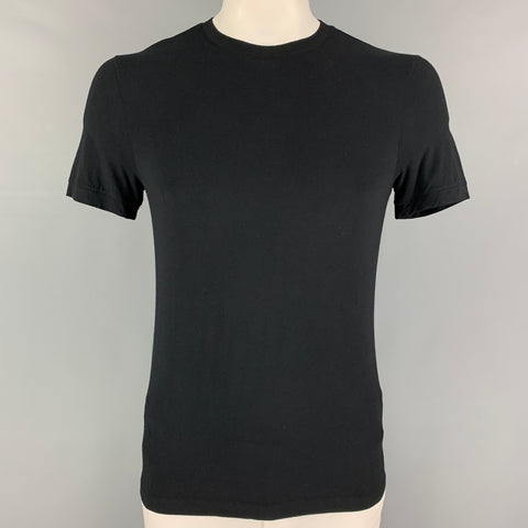 GIORGIO ARMANI Size L Black Viscose Crew-Neck T-shirt