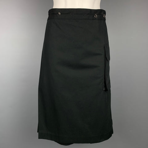 JEAN PAUL GAULTIER FEMME Taille 8 Short à panneau en coton sergé noir