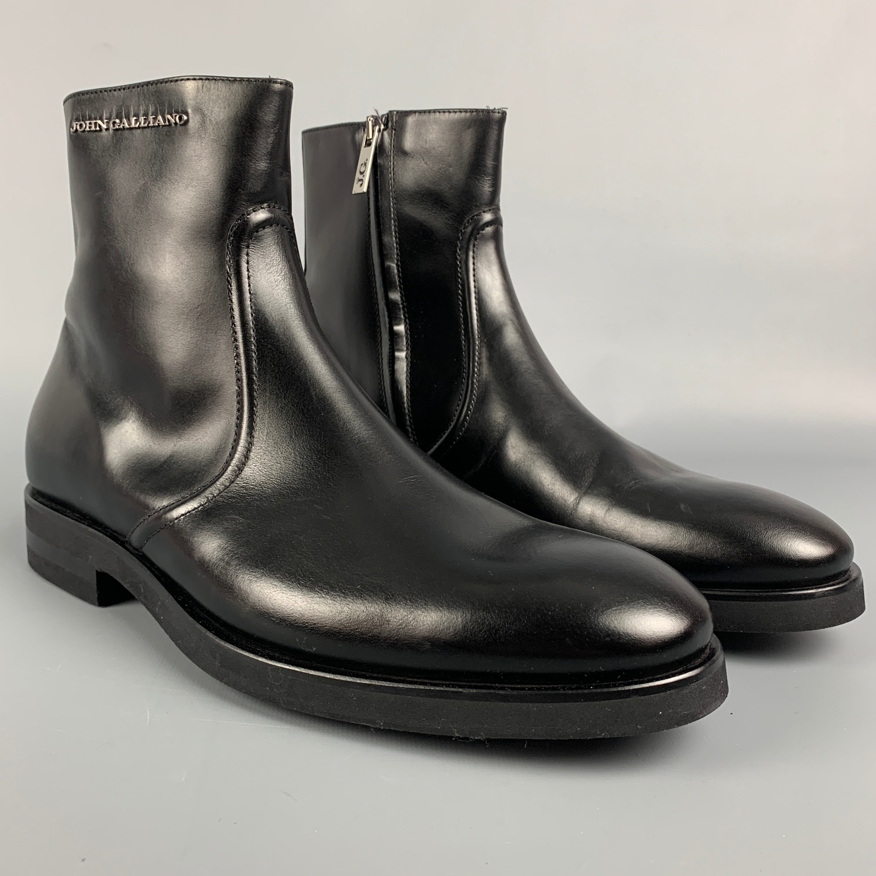 JOHN GALLIANO Size 8.5 Black Side Zipper Ankle Boots – Sui Generis