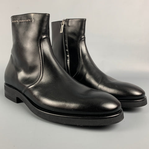 JOHN GALLIANO Size 8.5 Black Side Zipper Ankle Boots
