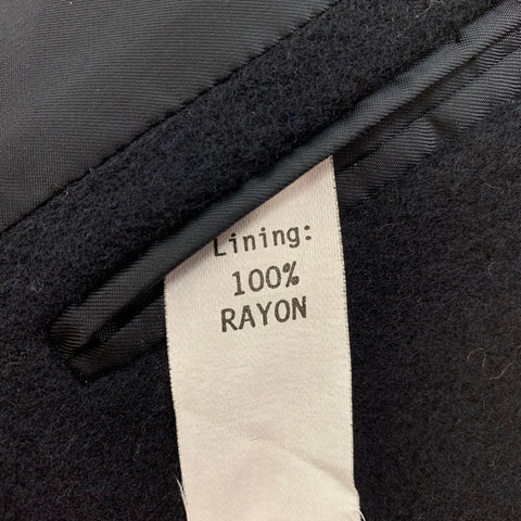 RALPH LAUREN Purple Label Size L Navy Lana Wool Double Breasted Coat