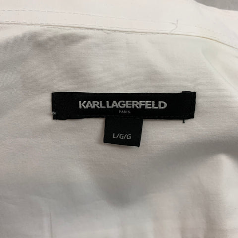KARL LAGERFELD Size L White Cotton Zip Up Kilts & Skirts