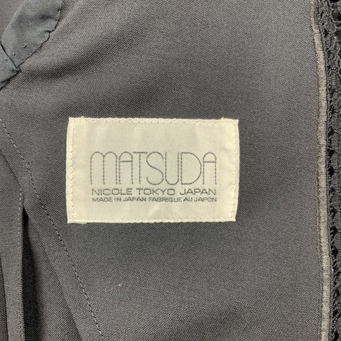 Vintage MATSUDA Size 42 Black Rayon / Wool Notch Lapel Suit