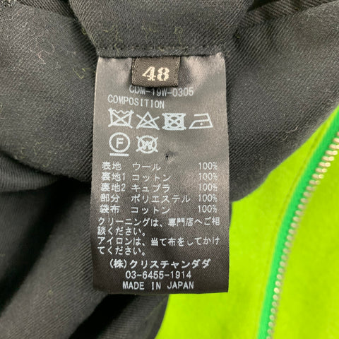 CHRISTIAN DADA Size 38 Green Solid Wool Hooded Melton Coat