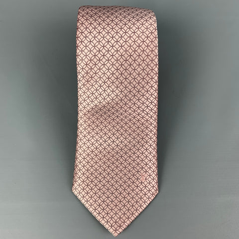 LOUIS VUITTON Rose Brown Jacquard Silk Tie