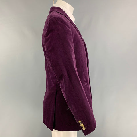 ETRO Size 40 Purple Corduroy Cotton Notch Lapel Sport Coat