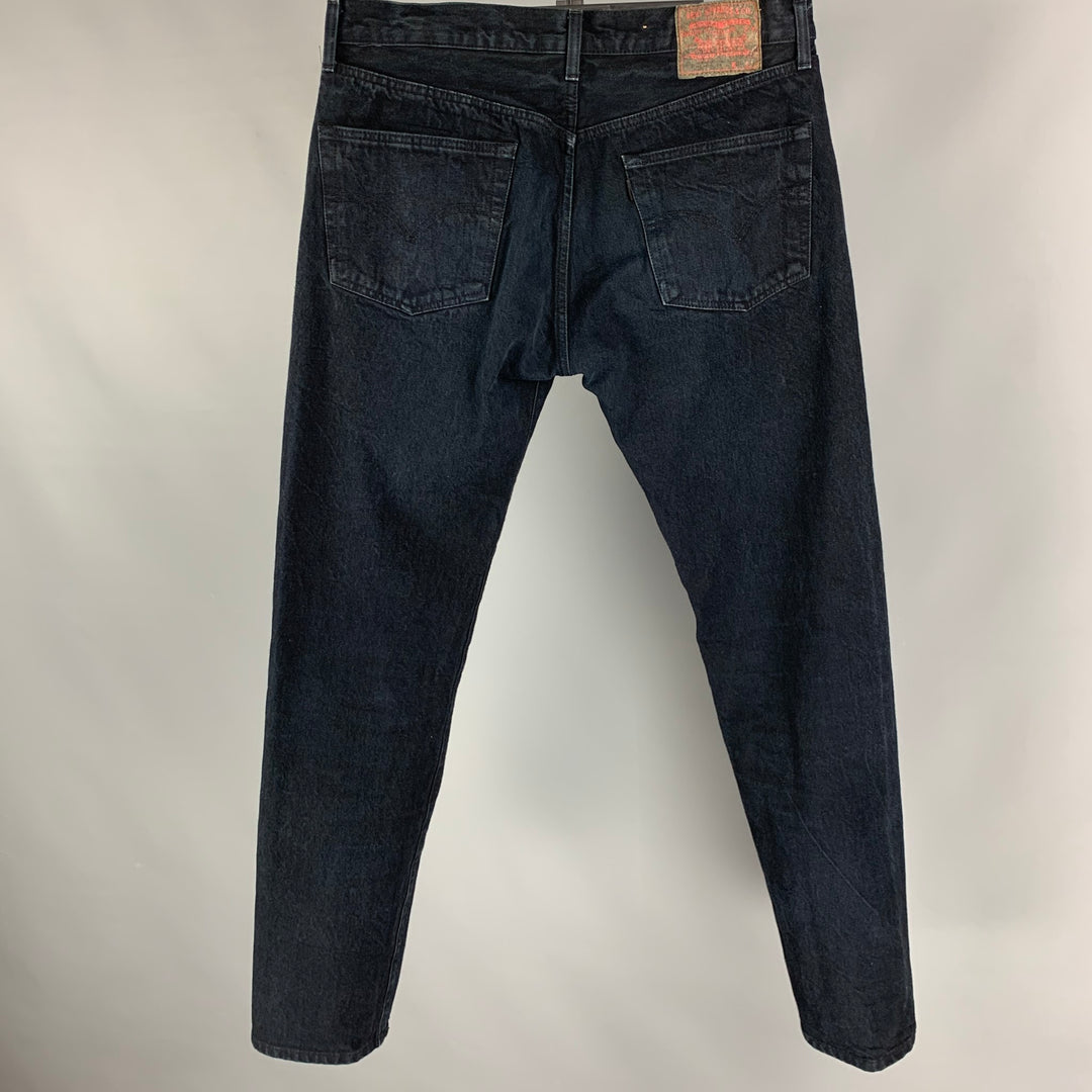 LEVI'S Size 34 Navy Straight cut Denim Jeans