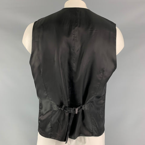 DOLCE &amp; GABBANA Taille 46 Gilet noir boutonné en laine à carreaux