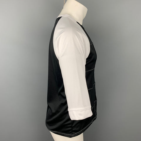 COMME des GARCONS Size XL Black & White Two Toned Polyester T-shirt