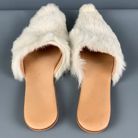 BROTHER VELLIES Taille 6 Crème Fourrure Slip On Flats