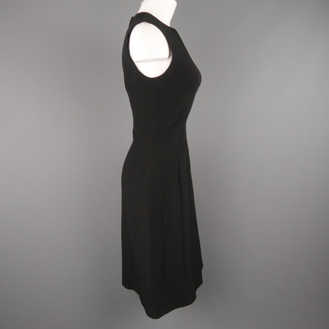 LANVIN Automne 2006 Taille 6 Robe droite sans manches en mélange de laine noire