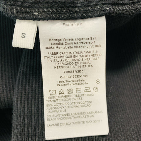 BOTTEGA VENETA Taille S Robe mi-mollet côtelée en coton noir