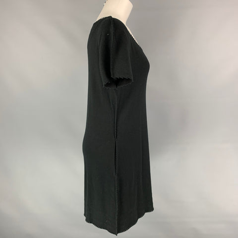 ISSEY MIYAKE Size M Black Knitted Raw Edged Shift Dress