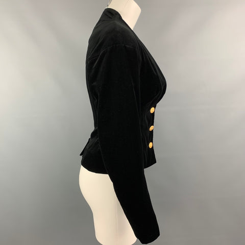 VIVIENNE WESTWOOD RED LABEL Size 4 Black Velvet Cotton Jacket