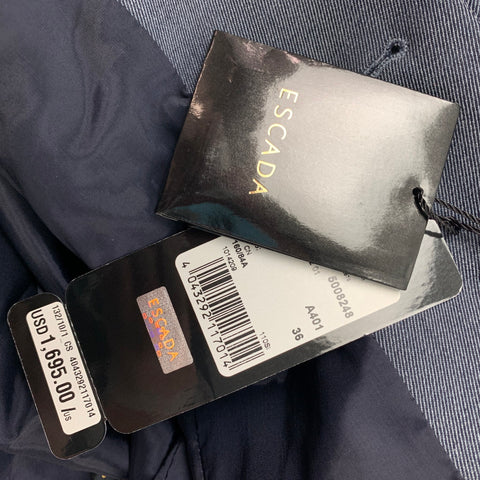 ESCADA Taille 6 Veste en laine vierge sergée grise et gris clair