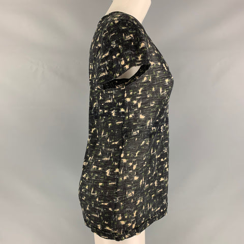 PROENZA SCHOULER Size XS Grey &  Olive Cotton Marbled T-Shirt