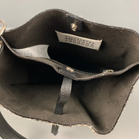 MAISON MARGIELA Brown Cream Marbled Calfskin Handbag