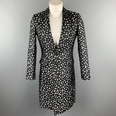 COMME des GARCONS HOMME PLUS Size S Black & Silver Dots Polyester Coat