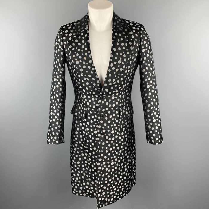 COMME des GARCONS HOMME PLUS Size S Black & Silver Dots Polyester Coat