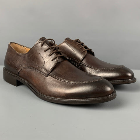 BARNEYS NEW YORK Size 11 Brown Antique Leather Lace Up Shoes