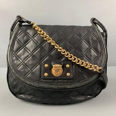 MARC JACOBS Black Quilted Leather Cross Body Handbag