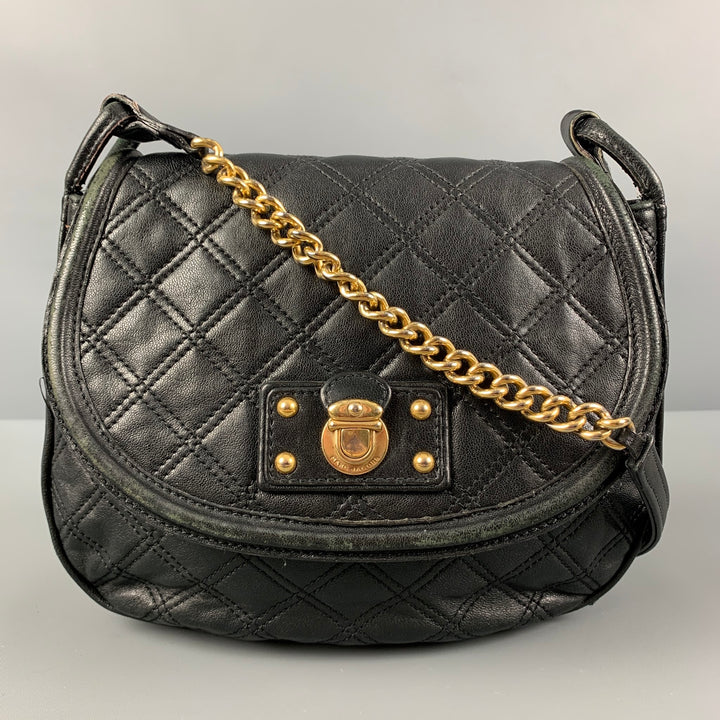 MARC JACOBS Black Quilted Leather Cross Body Handbag