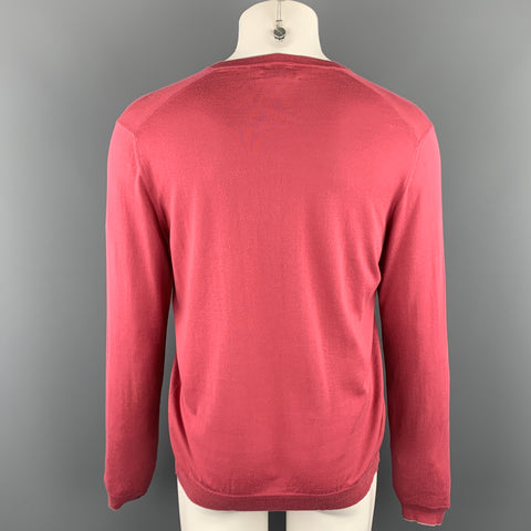 BRUNELLO CUCINELLI Size 40 Salmon Cotton V-Neck Pullover