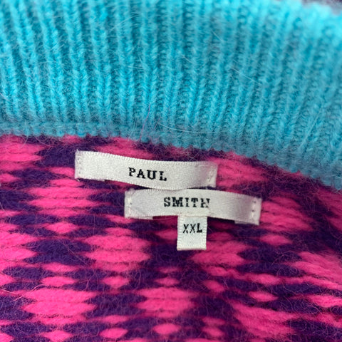 PAUL SMITH Size XXL Multi-Color Fairisle Wool Blend Crew-Neck Sweater