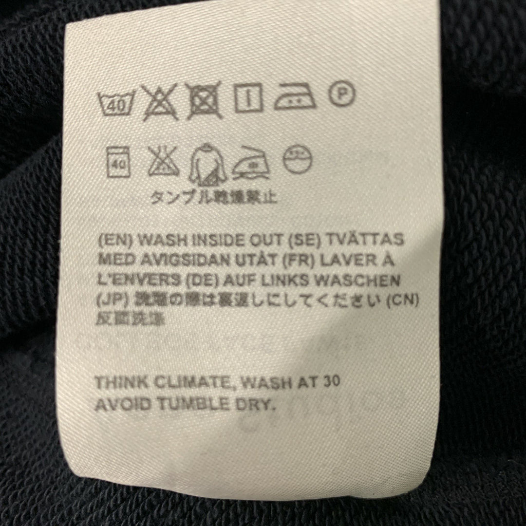 ACNE STUDIOS Size L Black Solid Cotton Crew-Neck Sweatshirt