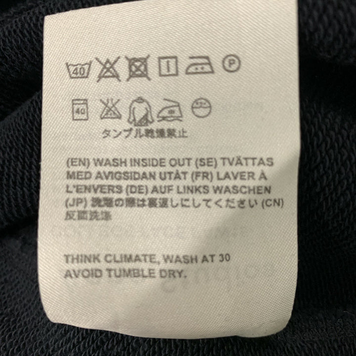 ACNE STUDIOS Size L Black Solid Cotton Crew-Neck Sweatshirt