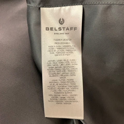 BELSTAFF Size 38 Black Leather Ribbed Collar Jacket