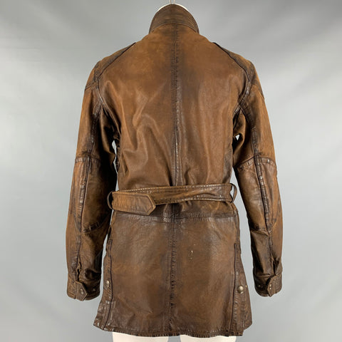 RALPH LAUREN Size M Brown Distressed Parka Coat