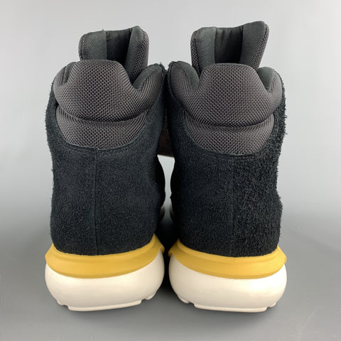 ADIDAS "Turbular GSG9" Size 10 Black Suede High Top Sneakers