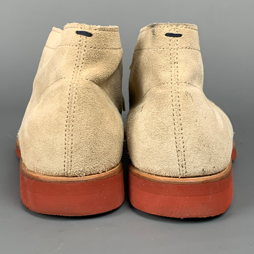 BRUNELLO CUCINELLI Camoscio Size 8.5 Stone Suede Ankle Boots