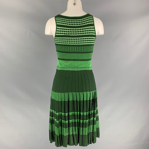 ZAC POSEN Taille S Robe plissée sans manches en viscose mélangée verte