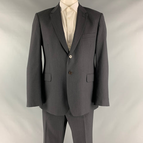 PAUL SMITH Taille 42 Costume simple boutonnage en laine gris anthracite