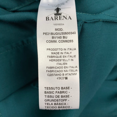 BARENA Taille 38 Manteau de sport à revers en laine sarcelle