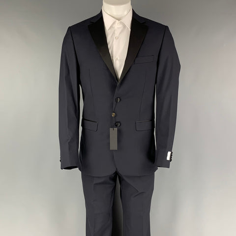 SIMON SPURR VALDEX Size 40 Regular Black Wool Notch Lapel 34 36 Tuxedo