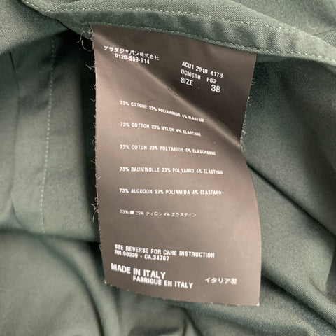 PRADA Size S Green Cotton Elastane Button Up Long Sleeve Shirt
