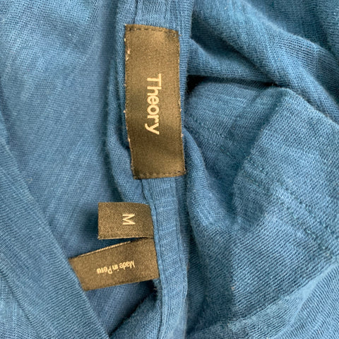 THEORY Size M Blue Cotton Short Sleeve T-shirt