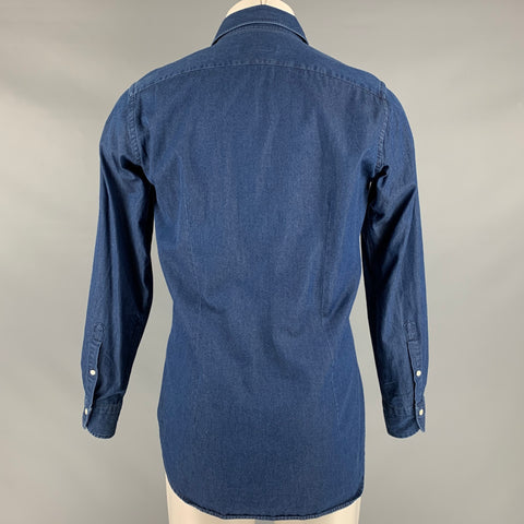 URBAN RESEARCH DOORS Size 40 Blue Cotton Long Sleeve Shirt