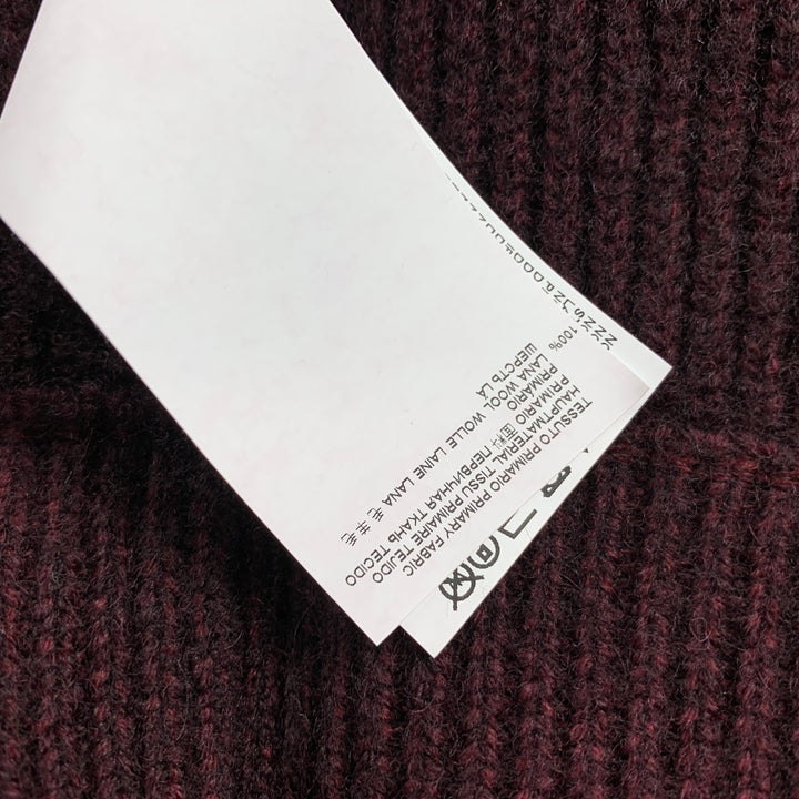 MAISON MARGIELA Size L Burgundy Knit Wool Zip Up Cardigan Jacket