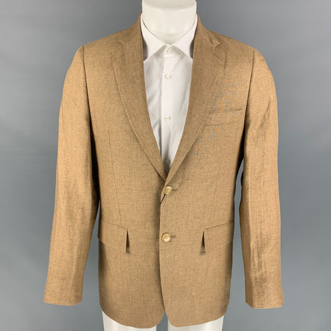 TODD ​​SNYDER Taille 38 Manteau de sport à revers cranté en lin beige régulier