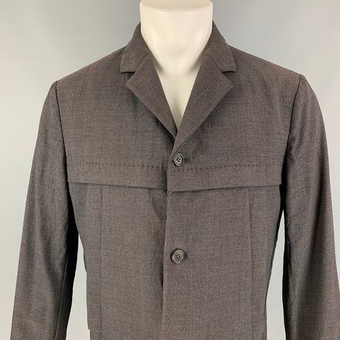 MIU MIU Size 40 Grey Wool Single Breasted Jacket