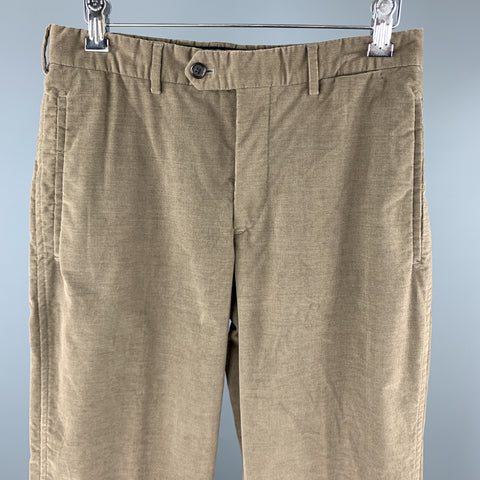PRADA Talla 30 Pantalones casuales de pana color topo con cremallera y bragueta