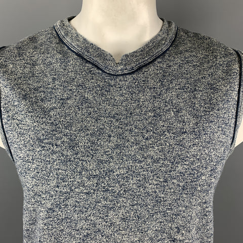 45rpm Size M Gray & Navy Heather Cotton Jersey V-Neck Vest