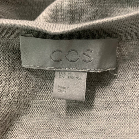 COS Size M Grey Heather Silk &  Cotton Short Sleeve T-shirt