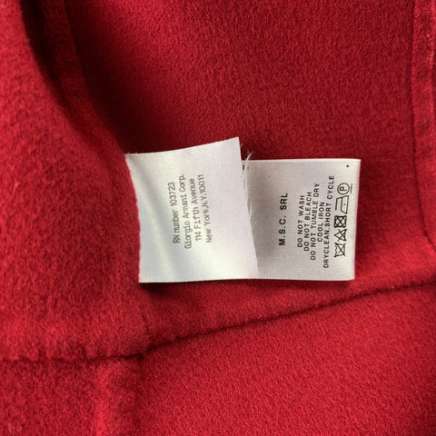 GIORGIO ARMANI Chaqueta de botonadura simple con solapa de pico de lana virgen roja talla 2