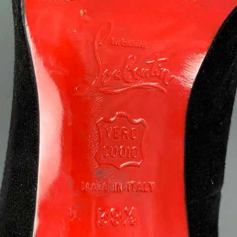 CHRISTIAN LOUBOUTIN Size 8.5 Black Suede Classic Pumps
